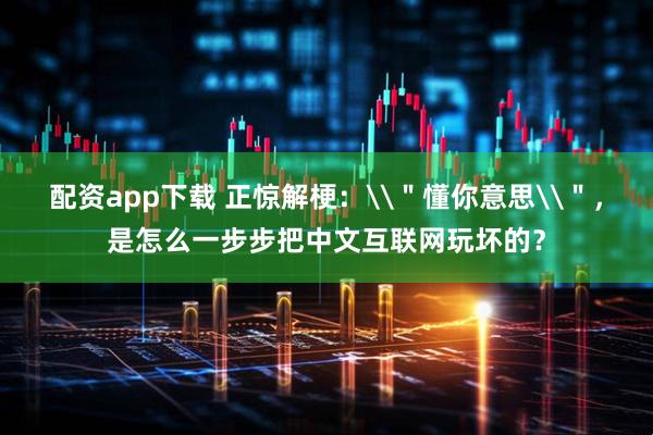 配资app下载 正惊解梗：\＂懂你意思\＂，是怎么一步步把中文互联网玩坏的？